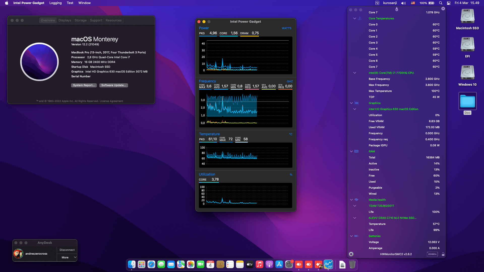 Success Hackintosh macOS Big Sur 12.2 Build 21D49 in Lenovo Legion Y520-151KBN